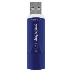 Флеш-диск 128 GB, SMARTBUY Crown, USB 3.0, синий, SB128GBCRW-Bl