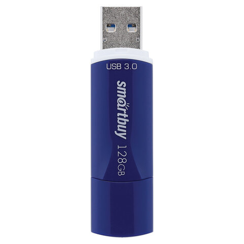 Флеш-диск 128 GB, SMARTBUY Crown, USB 3.0, синий, SB128GBCRW-Bl