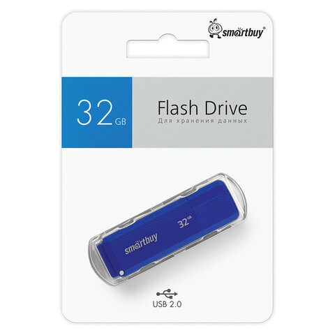 Флеш-диск 32 GB, SMARTBUY Dock, USB 2.0, синий, SB32GBDK-B
