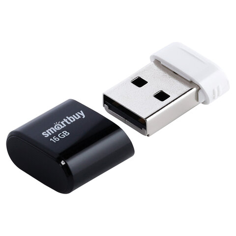 Флеш-диск 16 GB, SMARTBUY Lara, USB 2.0, черный, SB16GBLARA-K