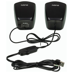 Колонки компьютерные SVEN 120, 2.0, 2&times;2,5 Вт, пластик, черные, SV-013493