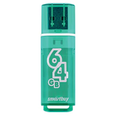 Флеш-диск 64 GB SMARTBUY Glossy USB 2.0, зеленый, SB64GBGS-G