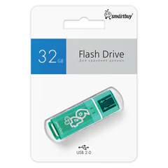 Флеш-диск 64 GB SMARTBUY Glossy USB 2.0, зеленый, SB64GBGS-G