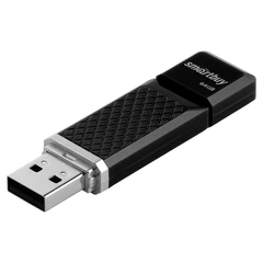 Флеш-диск 64 GB SMARTBUY Quartz USB 2.0, черный, SB64GBQZ-K