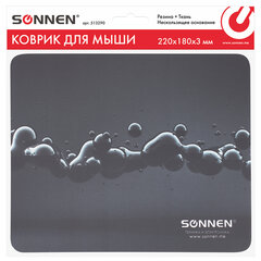 Коврик для мыши SONNEN &laquo;DROPS&raquo;, резина + ткань, 220&times;180&times;3 мм, 513290