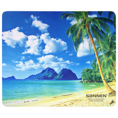 Коврик для мыши SONNEN &laquo;BEACH&raquo;, резина + ткань, 260&times;220&times;3 мм, 513294