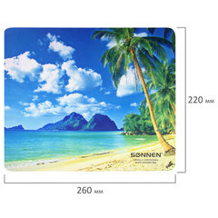 Коврик для мыши SONNEN &laquo;BEACH&raquo;, резина + ткань, 260&times;220&times;3 мм, 513294