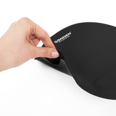 Коврик для мыши с подушкой под запястье SONNEN, полиуретан + лайкра, 250&times;220&times;20мм, черный, 513299