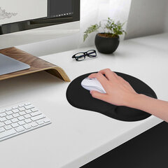 Коврик для мыши с подушкой под запястье SONNEN, полиуретан + лайкра, 250&times;220&times;20мм, черный, 513299