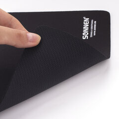 Коврик для мыши SONNEN &laquo;BLACK&raquo;, резина + ткань, 220&times;180&times;3 мм, 513309