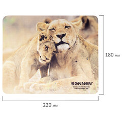 Коврик для мыши SONNEN &laquo;LIONS&raquo;, резина + ткань, 220&times;180&times;3 мм, 513310