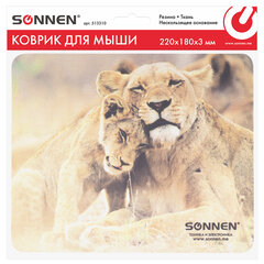 Коврик для мыши SONNEN &laquo;LIONS&raquo;, резина + ткань, 220&times;180&times;3 мм, 513310