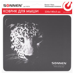 Коврик для мыши SONNEN &laquo;LEOPARD&raquo;, резина + ткань, 220&times;180&times;3 мм, 513314
