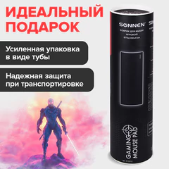 Коврик для мыши и клавиатуры большой SONNEN "WIDE RANGE", резина + ткань, 870х350х4 мм, чёрный, 513315
