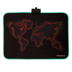 Коврик для мыши SONNEN &laquo;LIGHTING&raquo;, резина+ткань, 350&times;270&times;4 мм, чёрный, 513316