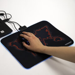 Коврик для мыши SONNEN &laquo;LIGHTING&raquo;, резина+ткань, 350&times;270&times;4 мм, чёрный, 513316