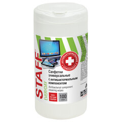 Салфетки АНТИБАКТЕРИАЛЬНЫЕ универсальные, STAFF &laquo;EVERYDAY&raquo;, 100 шт., 513478
