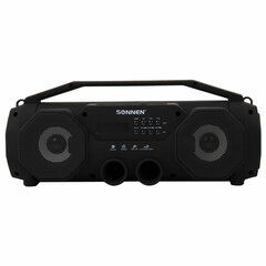 Колонка портативная с подсветкой SONNEN B306, 12 Вт, Bluetooth, FM-тюнер, microSD, MP3-плеер, черная