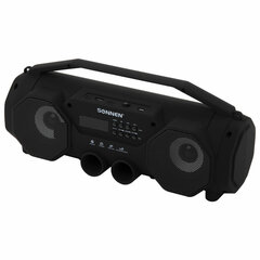 Колонка портативная с подсветкой SONNEN B306, 12 Вт, Bluetooth, FM-тюнер, microSD, MP3-плеер, черная