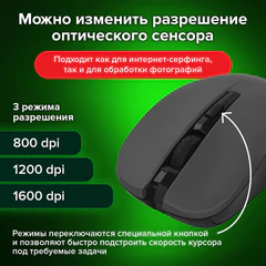 Мышь беспроводная с бесшумным кликом SONNEN V18, USB, 800/1200/1600 dpi, 4 кнопки, черная, 513514