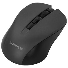 Мышь беспроводная с бесшумным кликом SONNEN V18, USB, 800/<wbr/>1200/<wbr/>1600 dpi, 4 кнопки, черная, 513514