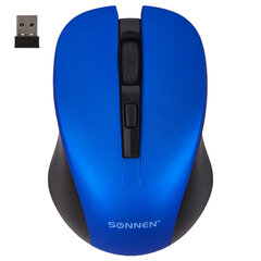 Мышь беспроводная с бесшумным кликом SONNEN V18, USB, 800/<wbr/>1200/<wbr/>1600 dpi, 4 кнопки, синяя, 513515