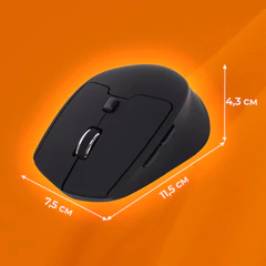 Мышь беспроводная SONNEN V33, USB, 800/1200/1600 dpi, 6 кнопок, оптическая, черная, SOFT TOUCH, 513517