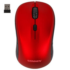 Мышь беспроводная SONNEN V-111, USB, 800/<wbr/>1200/<wbr/>1600 dpi, 4 кнопки, оптическая, красная, 513520