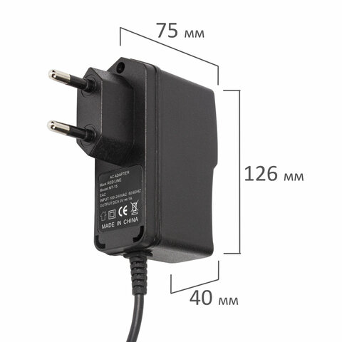 Блок питания RED LINE NT-15, выходное напряжение 9 В, ток 1 А, черный, УТ000023249