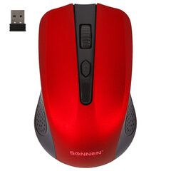 Мышь беспроводная SONNEN V99, USB, 1000/<wbr/>1200/<wbr/>1600 dpi, 4 кнопки, оптическая, красная, 513529