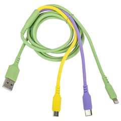 Кабель для зарядки 3 в 1 USB 2.0-Micro USB/<wbr/>Type-C/<wbr/>Lightning, 1 м, SONNEN, медь, 513562