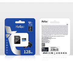 Карта памяти microSDXC 128 ГБ NETAC P500 Standard, UHS-I U1, 90 Мб/<wbr/>с (class 10), адаптер, NT02P500STN-128G-R