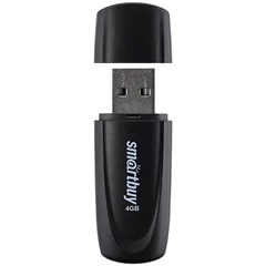 Флеш-диск 4 GB SMARTBUY Scout USB 2.0, черный, SB004GB2SCK