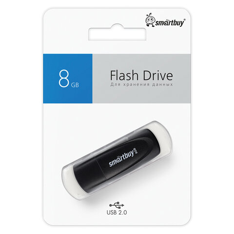 Флеш-диск 8GB SMARTBUY Scout USB 2.0, черный, SB008GB2SCK