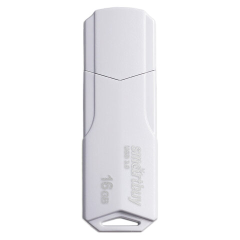 Флеш-диск 16GB SMARTBUY Clue USB 2.0, белый, SB16GBCLU-W