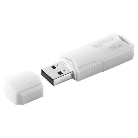 Флеш-диск 16GB SMARTBUY Clue USB 2.0, белый, SB16GBCLU-W
