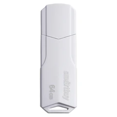 Флеш-диск 64 GB SMARTBUY Clue, USB 2.0, белый, SB64GBCLU-W