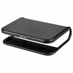 Подставка для монитора, ноутбука 380&times;295&times;110 мм, металлическое основание, черная, BRAUBERG, 513790