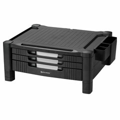 Подставка для монитора, ноутбука 434&times;336&times;193 мм, 3 ящика, черная, BRAUBERG, 513791