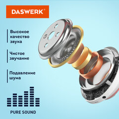 Наушники беспроводные большие светящиеся накладные, красные DASWERK (ДАСВЕРК) B-39, 513807