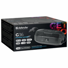 Колонка портативная DEFENDER G36, 5 Вт, Bluetooth, FM-тюнер, USB, черная