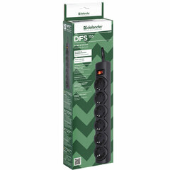 Сетевой фильтр DEFENDER DFS 155, 6 розеток, 5 м, черный