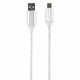Кабель с LED-подсветкой USB 2.0-Type-C, 1 м, RED LINE, белый