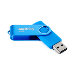Флеш-диск 64 GB SMARTBUY Twist USB 2.0, синий, SB064GB2TWB