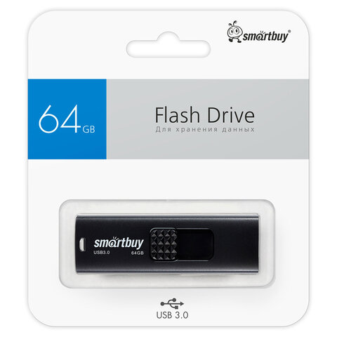 Флеш-диск 64GB SMARTBUY Fashion USB 3.0, черный, SB064GB3FSK