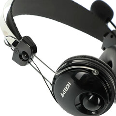 Наушники с микрофоном (гарнитура) A4TECH HU-7P, проводные, 2 м, USB, черные, 1379906