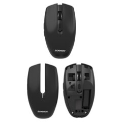 Мышь беспроводная USB, 800/<wbr/>1200/<wbr/>1600 dpi, 5 кнопок + колесо-кнопка, оптическая, SONNEN Q80, черная, 513945