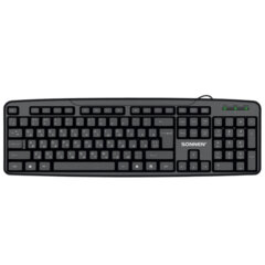 Клавиатура проводная бесшумная, USB, 104 клавиши, SONNEN KB-8136, черная, 513946