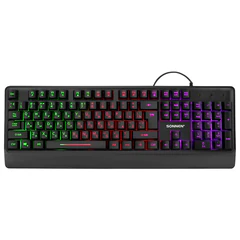 Клавиатура проводная USB, 104 клавиши, LED-подсветка, SONNEN K305, черная, 513948