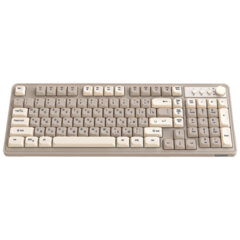 Клавиатура проводная бесшумная USB, 102+98 клавиш, LED-подсветка, SONNEN K620, слоновая кость / серая, 513950